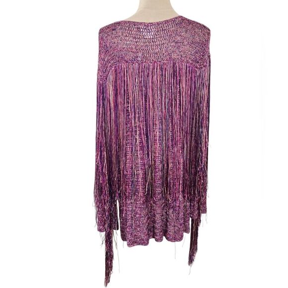 Camilla Pink Fringe Crochet Layering Piece Fringe Cardigan NWT - Picture 6 of 10